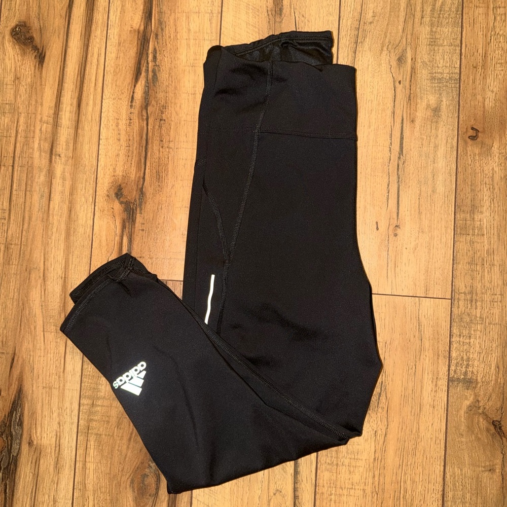 Adidas Black Capris with White Logo